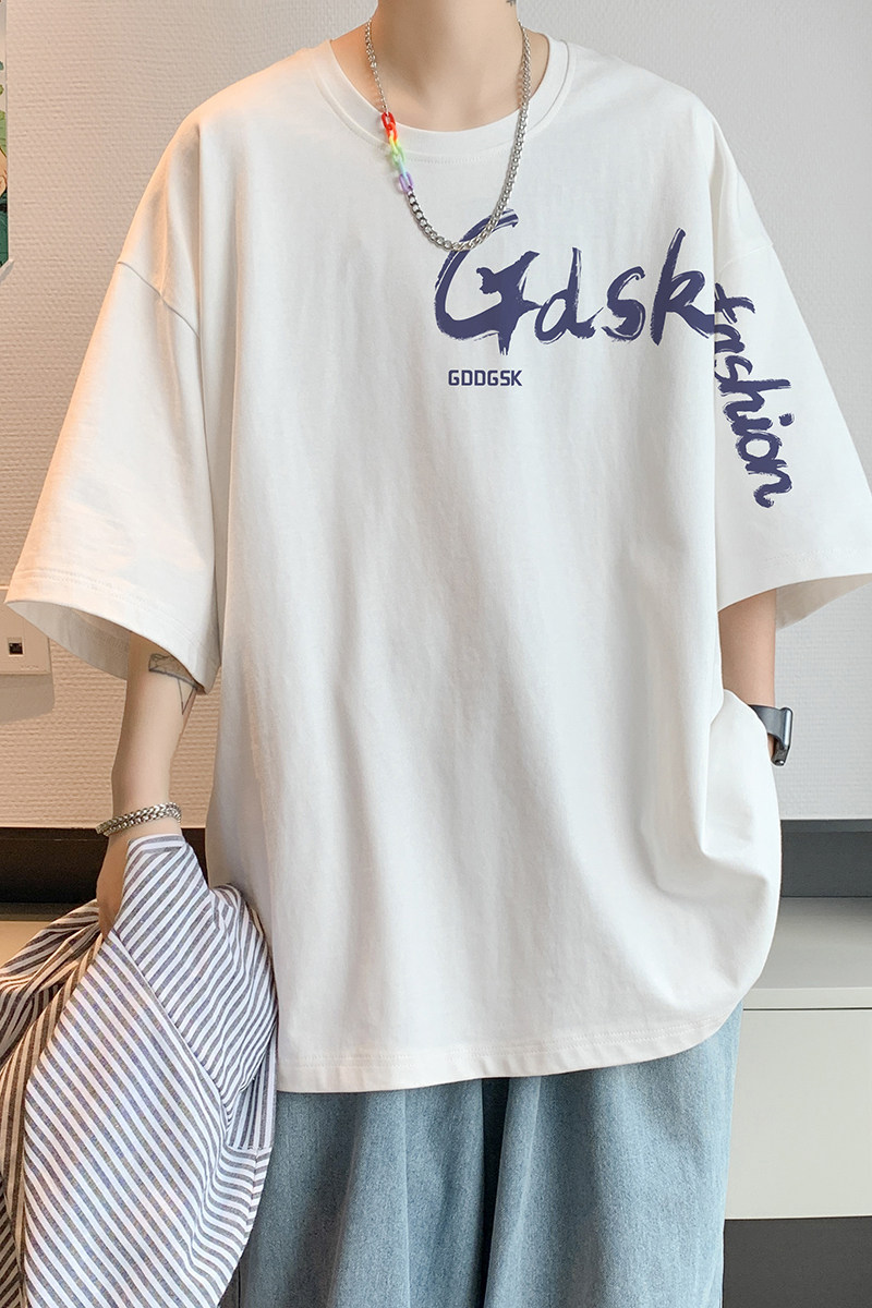 已注册/夏季手臂印花纯棉短袖T恤男大码体恤打底衫DT4233/P25,男装T恤,电商B316