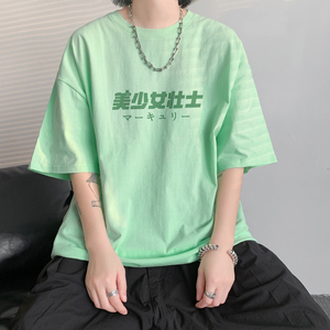 已注册/夏季趣味印花潮牌短袖T恤男宽松体恤打底衫DT2533/P25图片
