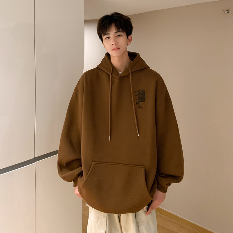 已注册/秋季港风宽松连帽卫衣男生落肩重磅外套WY9333/P45加绒P50,男装卫衣,电商B316