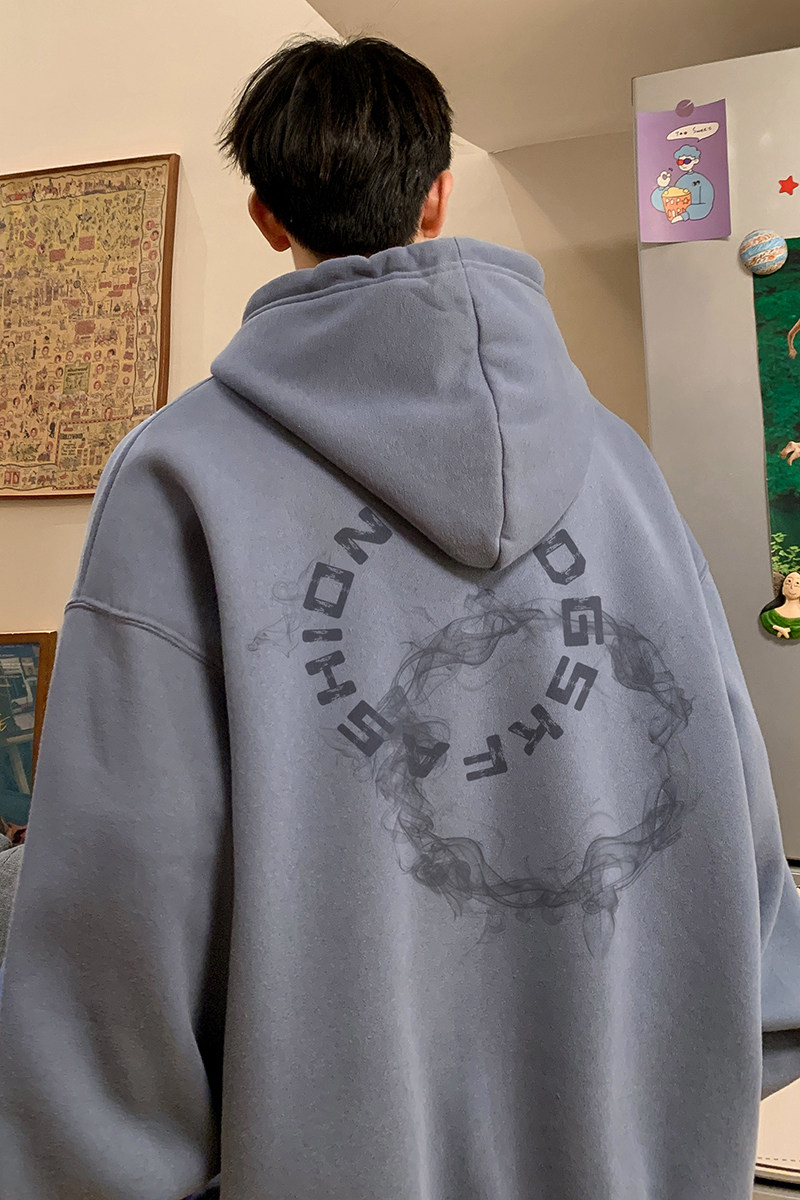 已注册/秋季新日系连帽卫衣韩版大码潮男宽松外套WY7117/P50,男装卫衣,电商B316