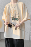 已注册/夏季卡通流行印花短袖T恤男宽松体恤打底衫DT3268/P25，男装T恤，电商B316