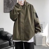 秋季新连帽夹克男棒球服港风冲锋衣魔术贴ins外套JK8768/P100，男装夹克，电商B316
