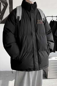 本命年新款红色立领面包服男冬季保暖棉衣港风宽松外套MF9592/P90图片