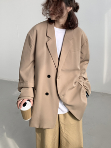 春秋新款简约高级小西服男美式宽松休闲正装西装外套XZ9667/P100图片