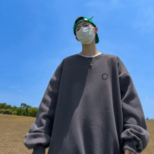 已注册/秋季新咖啡色通勤大码圆领卫衣男生打底衫 WY1220/P35图片