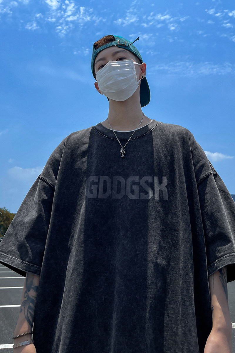 水洗重磅新款港风休闲短袖T恤男生百搭宽松打底衫体恤DT1525/P35,男装T恤,电商B316