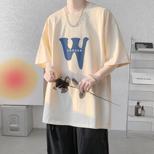 已注册/夏季纯棉短袖T恤男宽松港风半袖体恤打底衫DT1313/P25图片