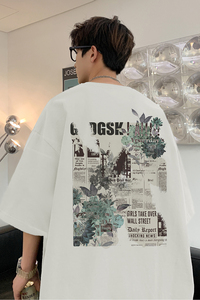 已注册/夏季纯棉潮牌港风短袖T恤男大码体恤打底衫DT3010/P25图片