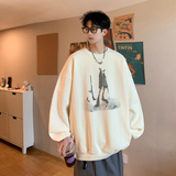 已注册/华棉秋季新美式墨人印花卫衣男生宽松外套WY1867/P35，男装卫衣，电商B316