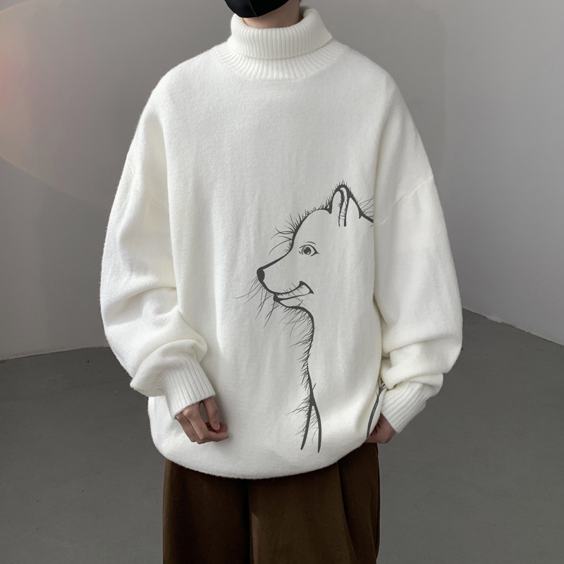已注册/冬季美式潮牌高领毛衣翻领上衣男青年宽松外套MY9504/P45,男装针织衫/毛衣,电商B316