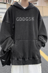 水洗秋季新人物前后印花复古卫衣男大码外套打底衫WY7825/P65图片