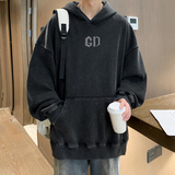 水洗秋季新黑色经典款港风卫衣男生宽松外套打底衫WY9302/P65，男装卫衣，电商B316