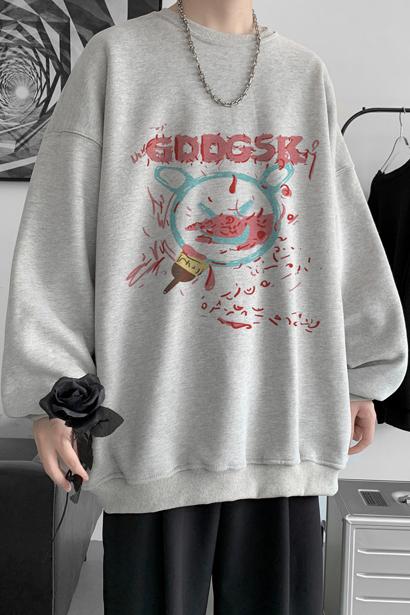 已注册/秋季卡通创意长袖卫衣男港风ins外套宽松打底衫WY3386/P35,男装卫衣,电商B316