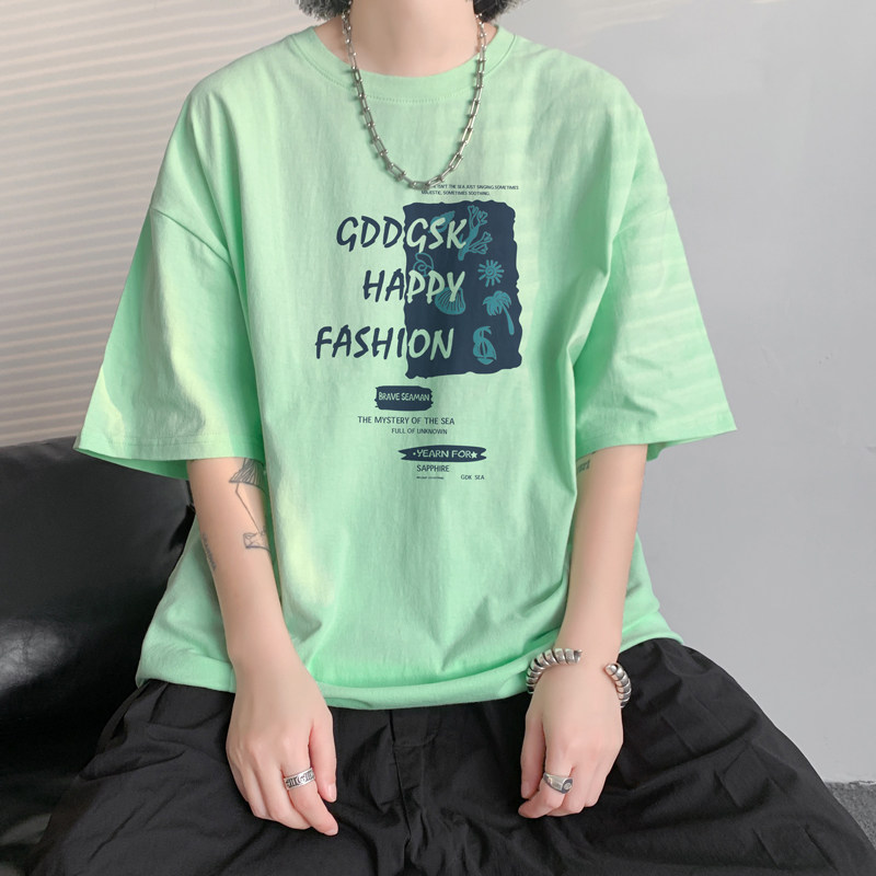 已注册/夏季新潮牌印花短袖T恤大码男生港风打底衫DT3522/P25,男装T恤,电商B316