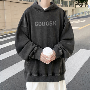 水洗秋季新黑色大码情侣卫衣男运动宽松外套打底衫WY7825/P65,男高领衫搭配衬衣图片
