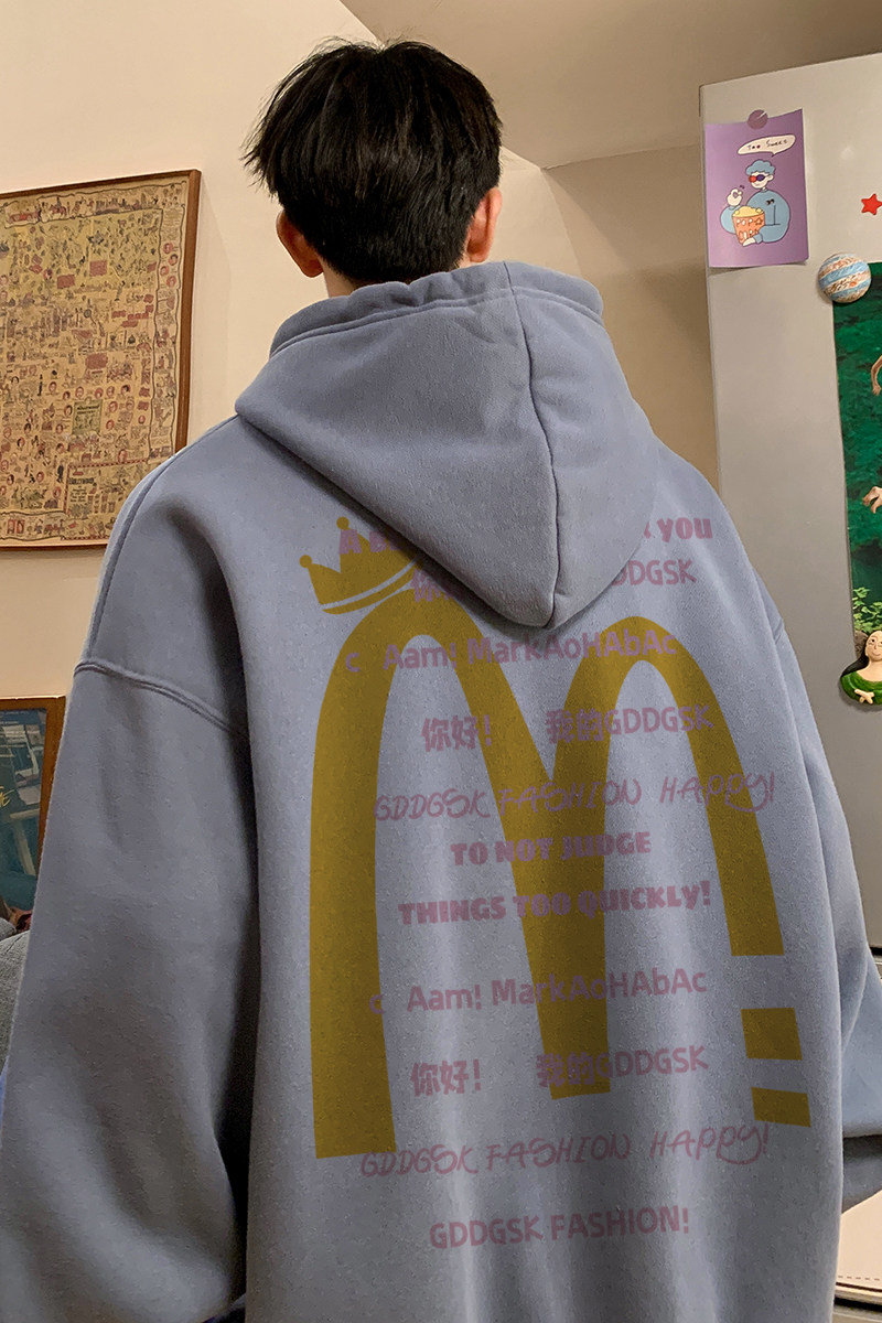 已注册/秋季韩版百搭宽松卫衣男连帽打底衫外套WY9271/P50加绒P55,男装卫衣,电商B316