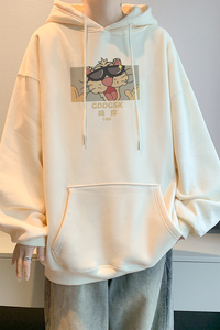 已注册/秋季美式重磅印花卫衣男生宽松连帽外套WY9424/P45加绒P50图片