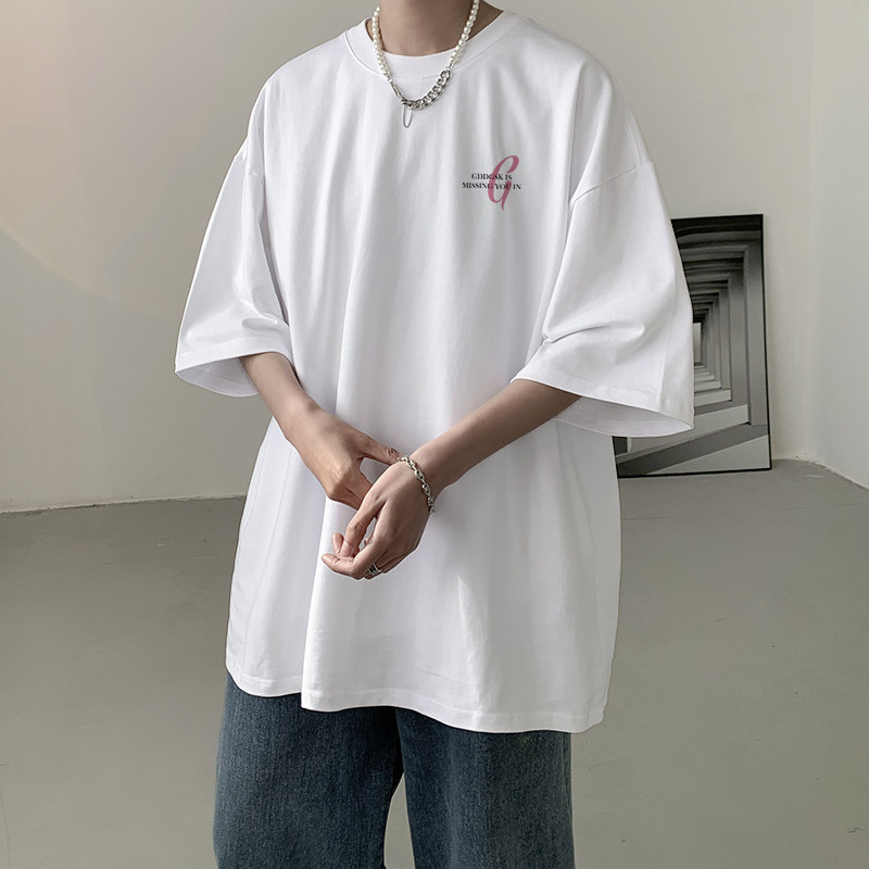 已注册/夏季新款纯棉宽松印花短袖T恤男圆领体恤衫DT9650/P25图片