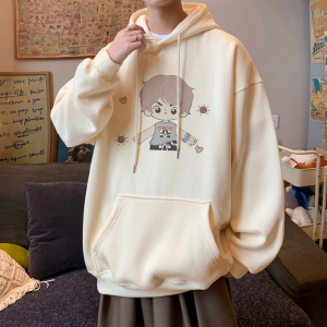 已注册/秋季休闲宽松连帽卫衣男潮大码运动外套WY9364/P45加绒P50图片