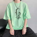 已注册/夏季白色休闲印花宽松短袖T恤男体恤打底衫DT7872/P25，男装T恤，电商B316