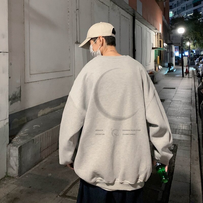 已注册/秋季新印花卫衣男圆领宽松打底衫大码外套WY8300/P35,男装卫衣,电商B316
