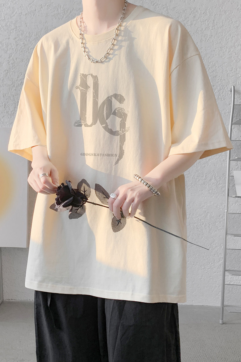 已注册/夏季日系复古通勤短袖T恤男宽松体恤打底衫DT3377/P25,男装T恤,电商B316