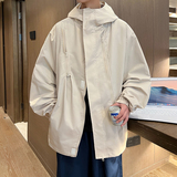 秋冬季通勤简约风冲锋衣男情侣宽松工装夹克外套JK2865/P100，男装夹克，电商B316