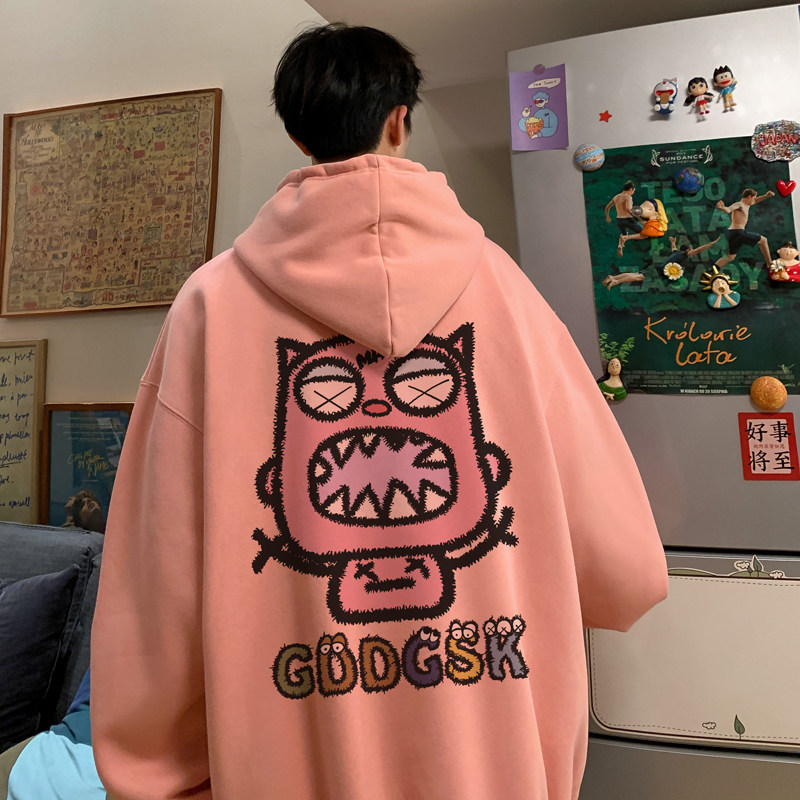 已注册/秋季复古休闲连帽卫衣男生宽松潮流外套WY9303/P45加绒P50图片