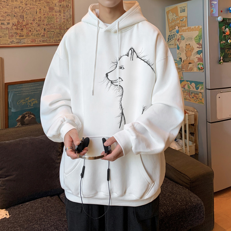 已注册/秋季高街帅气连帽卫衣男潮大码宽松外套WY9325/P45加绒P50,男装卫衣,电商B316