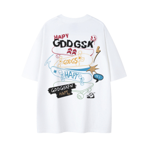 已注册/夏季日系滑板印花短袖T恤大码男体恤打底衫DT3041/P25图片