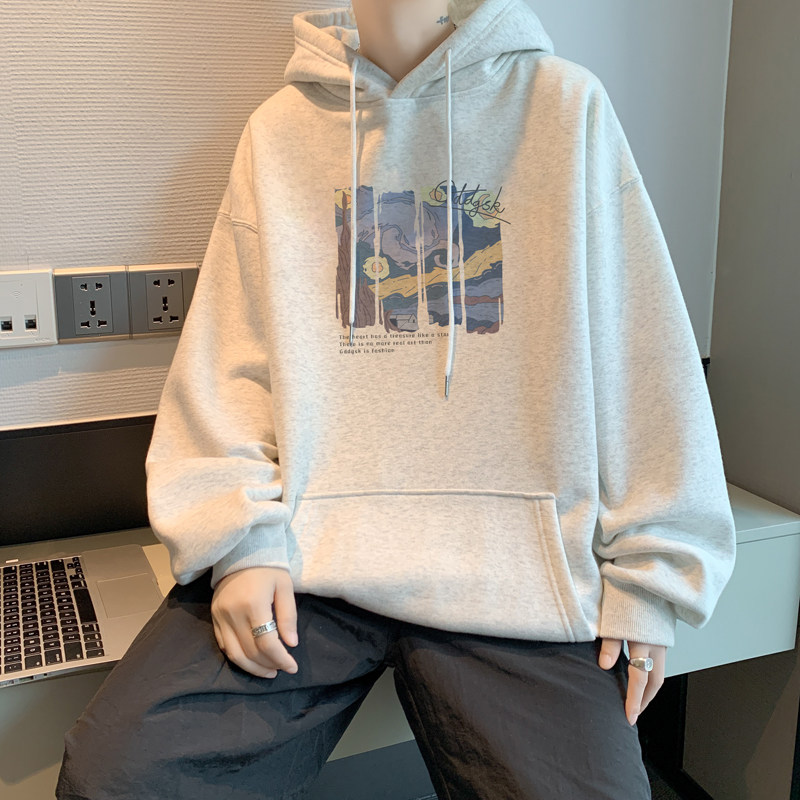 已注册/华棉秋季新男士印花卫衣男宽松连帽打底衫WY9120/P50,男装卫衣,电商B316
