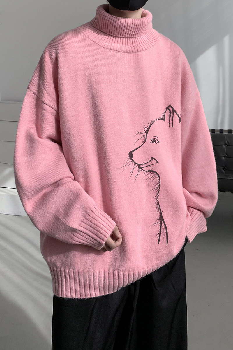 已注册/冬季韩版百搭高领毛衣翻领上衣男青年宽松外套MY9504/P45,男装针织衫/毛衣,电商B316