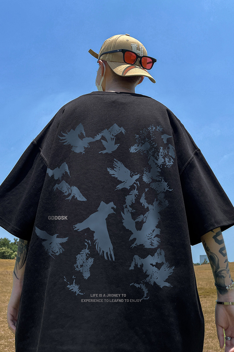 已注册/夏季日系纯棉流行短袖T恤男宽松体恤打底衫DT5233/P25,男装T恤,电商B316