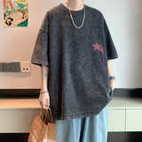 水洗重磅新款夏季百搭印花短袖T恤男生宽松打底衫体恤DT9956/P35，男装T恤，电商B316