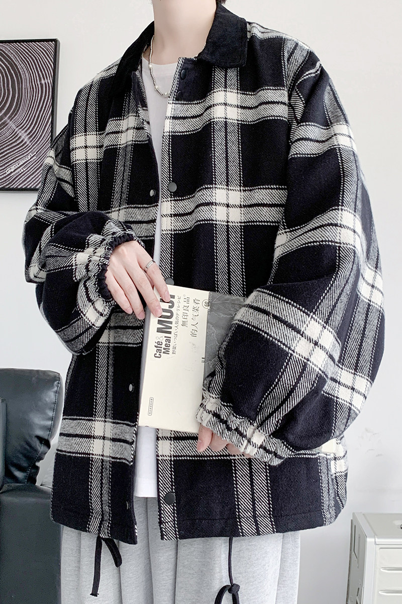 2025秋季新款潮牌棒球服男女港风ins夹克大码格子外套JK4300/P135,男装夹克,电商B316