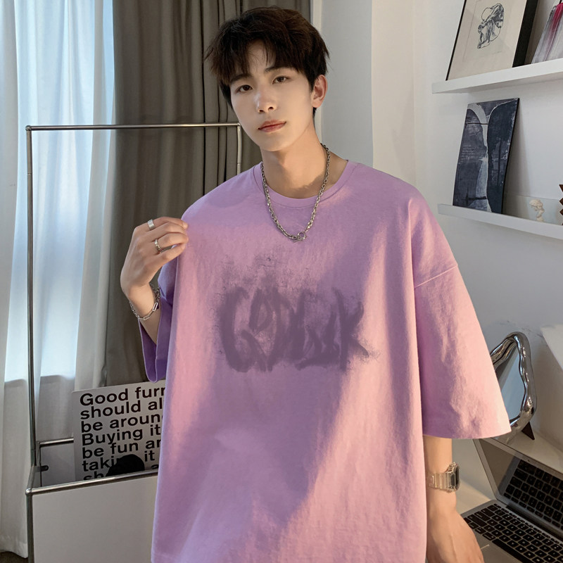 已注册/夏季新港风印花白短袖T恤男大码体恤打底衫DT8031/P25,男装T恤,电商B316