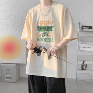 已注册/夏季黑色经典印花短袖T恤男大码体恤打底衫DT8720/P25图片