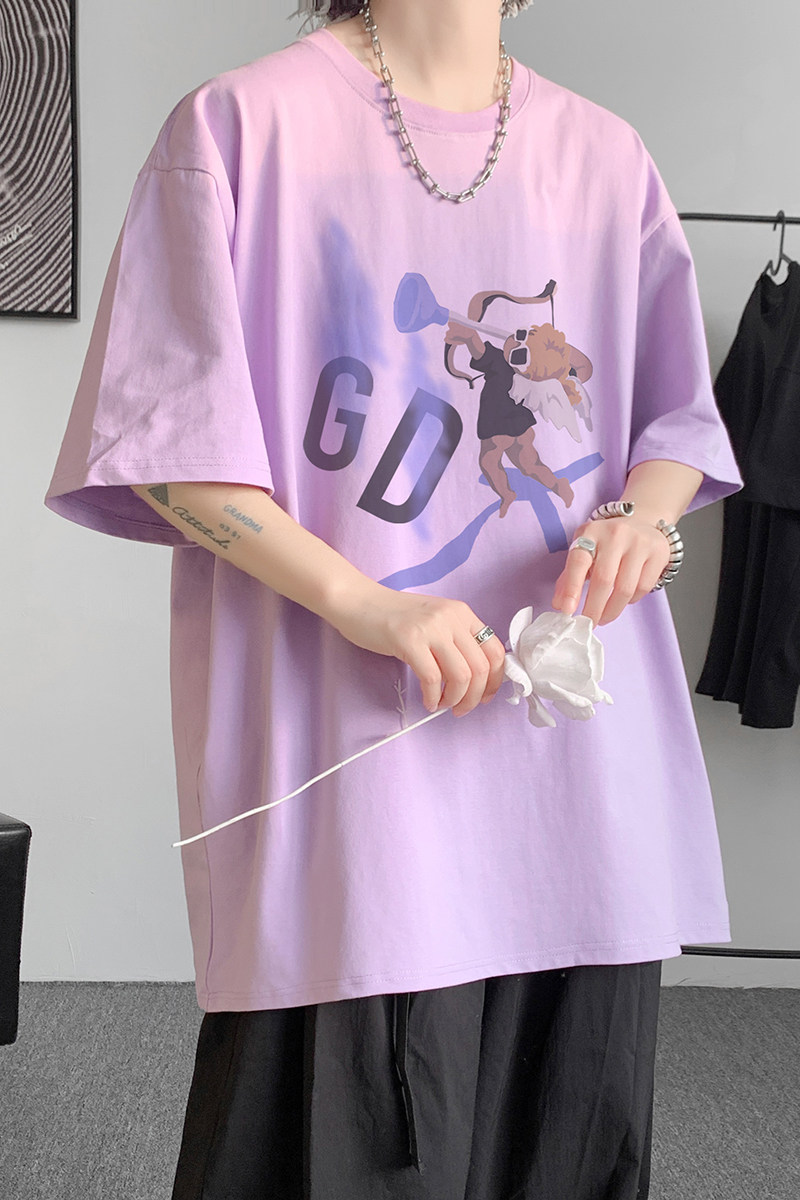 已注册/夏季紫色日系短袖T恤男运动大码体恤打底衫DT3757/P25,男装T恤,电商B316