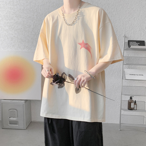 已注册/夏季纯棉日系半袖短袖T恤男大码体恤打底衫DT8113/P25图片