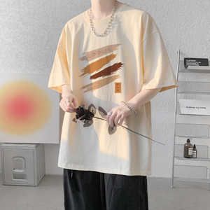 已注册/夏季潮流情侣港风短袖T恤男大码体恤打底衫DT9500/P25图片