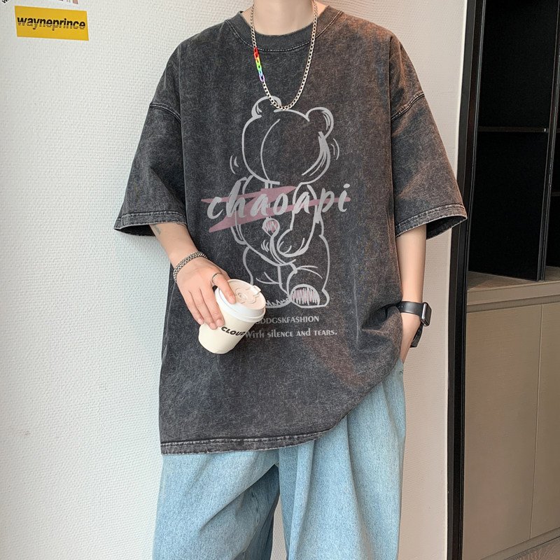水洗重磅新款夏季休闲运动风短袖T恤男大码打底衫体恤DT7269/P35,男装T恤,电商B316