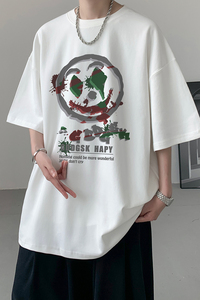 已注册/夏季日系暗黑风短袖T恤男生宽松体恤打底衫DT8847/P25图片