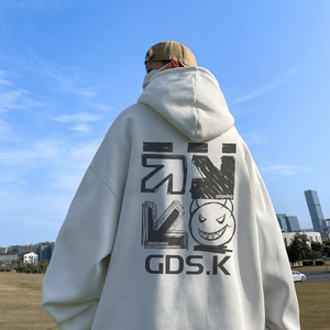 已注册/秋季美式港风加绒卫衣男上衣打底衫外套WY9155/P50加绒P55图片