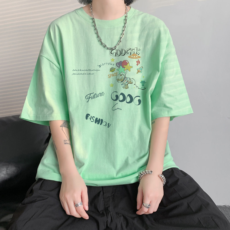 已注册/夏季文艺日系情侣短袖T恤男宽松体恤打底衫DT4084/P25,男装T恤,电商B316
