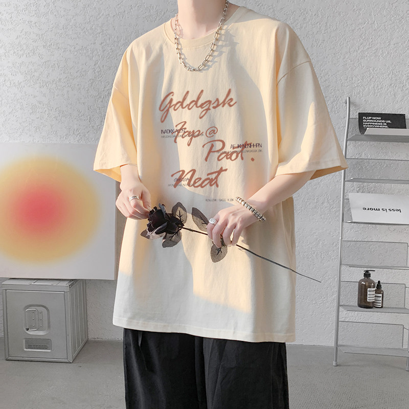 已注册/夏季新印花潮牌宽松短袖T恤男生打底衫体恤DT6340/P25,男装T恤,电商B316