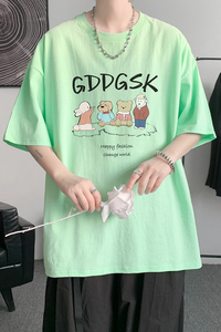 已注册/重磅新夏季荧光绿动物印花短袖T恤男生体恤DT0369/P25图片