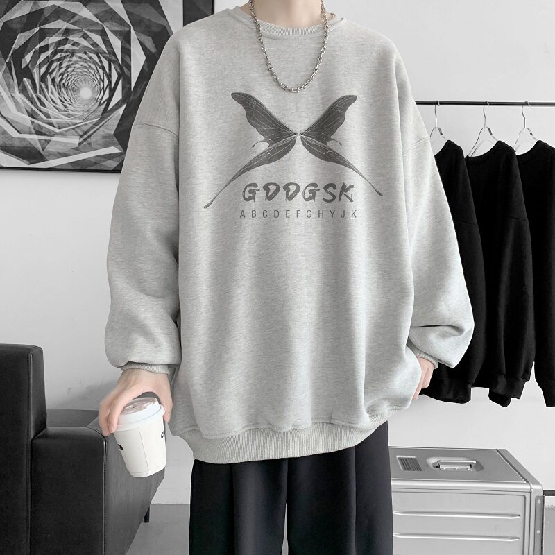 已注册/秋冬加厚圆领印花卫衣男生外套打底衫WY0331/P35加绒/P40,男装卫衣,电商B316