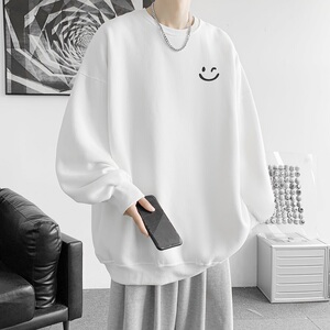 已注册/秋季笑脸印花圆领卫衣男情侣外套长袖T恤打底衫WY0576/P35图片