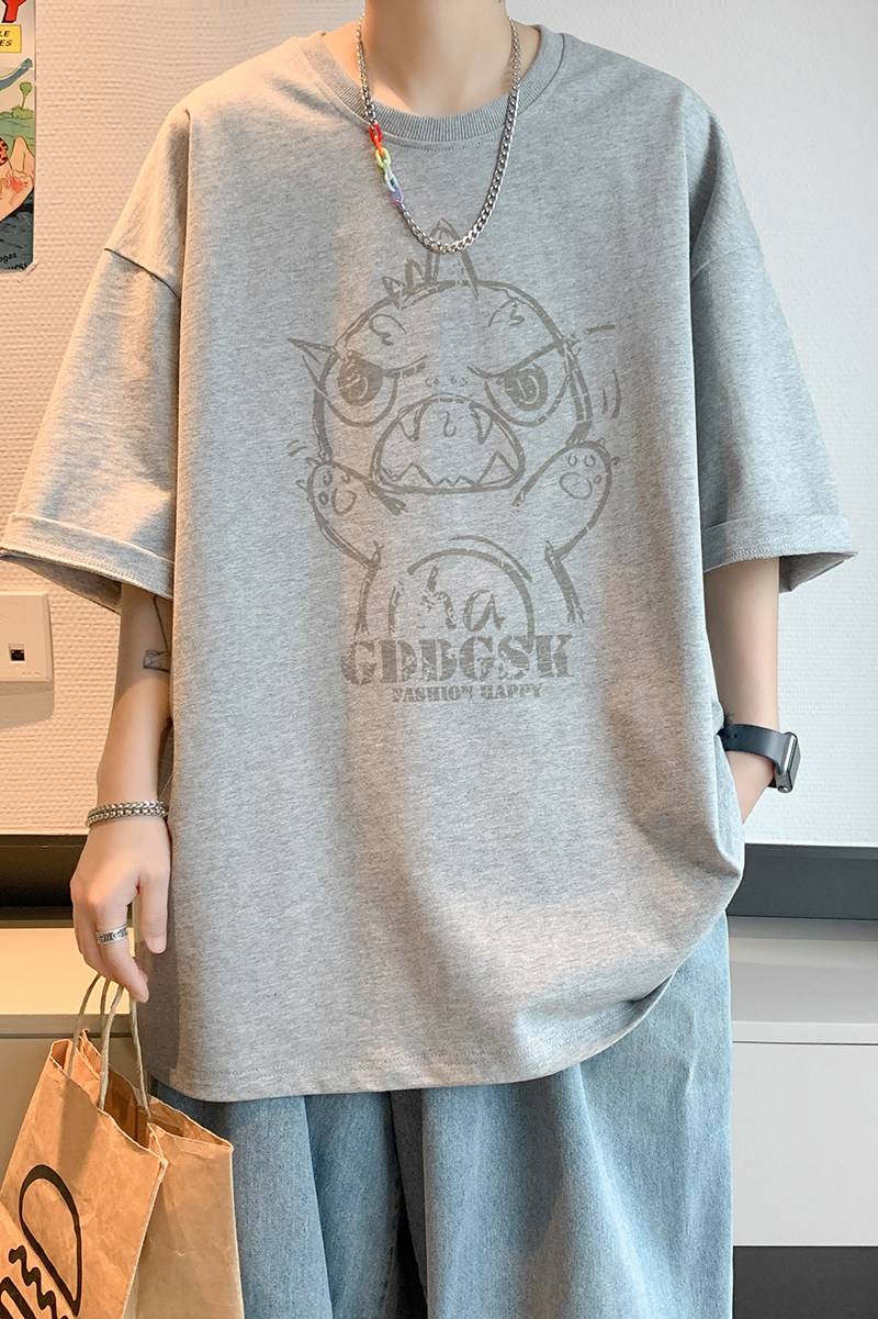 已注册/夏季暗黑风通勤短袖T恤男生大码体恤打底衫DT6109/P25,男装T恤,电商B316