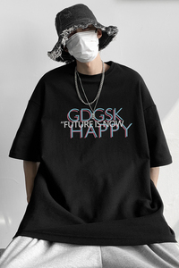 已注册/2025夏季新款短袖T恤男港风半袖大码体恤打底衫DX6866/P25图片